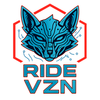 Logo with a blue fox head and 'RIDE VZN' text on a white background. Ride VZN logo – electric moto parts and upgrades